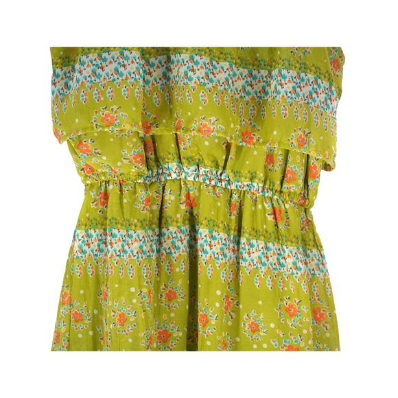 Mossimo Green Floral Sun Dress Size XS Spagetti Straps Mini Above Knee - Picture 4 of 11